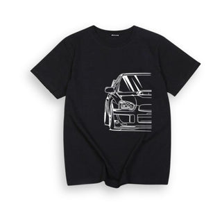 Black jdm graphic tee with white car side design