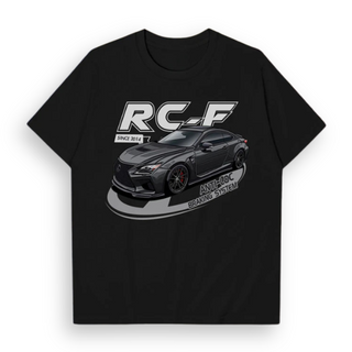 Black graphic racing tee featuring a sleek sports car design