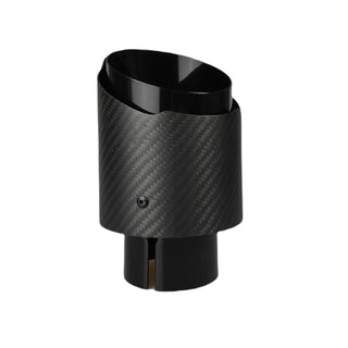 Vertical view of one black carbon exhaust tip.